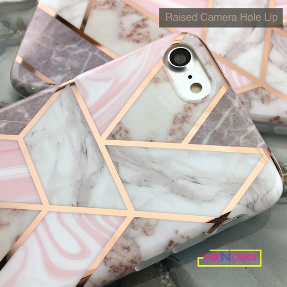 Rose Gold Foil Marble iPhone case - ALL MODELS - Picture 5 of 10